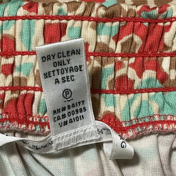 Diane von Furstenberg Silk Skirt 6 Floral Print Elastic Waist Pockets Boho - Picture 8 of 10